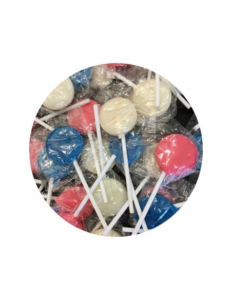 Sucettes rose bleu blanc 125 pièces 1kg