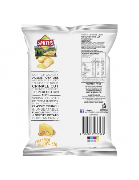 Smiths Cheese and Cipolla 45G x 18