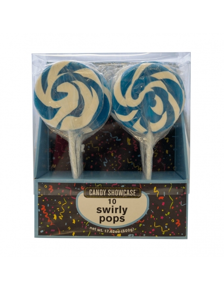 Lolliland Swirly Lollipops蓝色和白色50g x 10