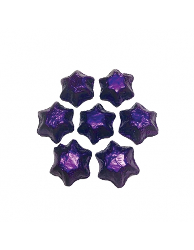 Lolliland Chocolate Stars Purple Foil 120 Pieces 1kg x 1