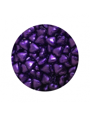 Lolliland Chocolate Hearts Purple Foil 120 pezzi 1 kg