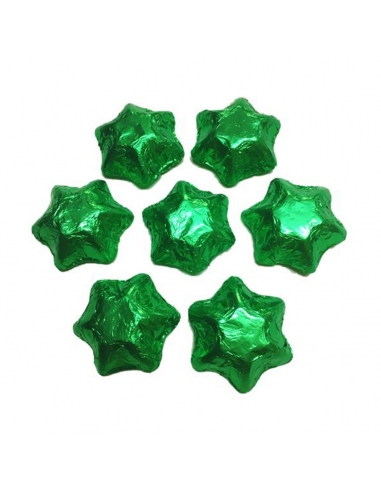Lolliland Chocolate Stars Green Foil 120 Pieces 1kg x 1