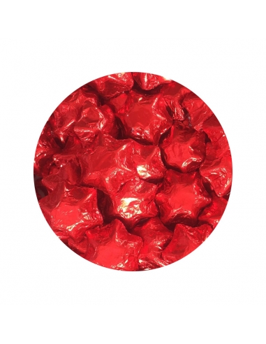 Lolliland Chocolate Stars Red Foil 120 Pieces 1kg x 1