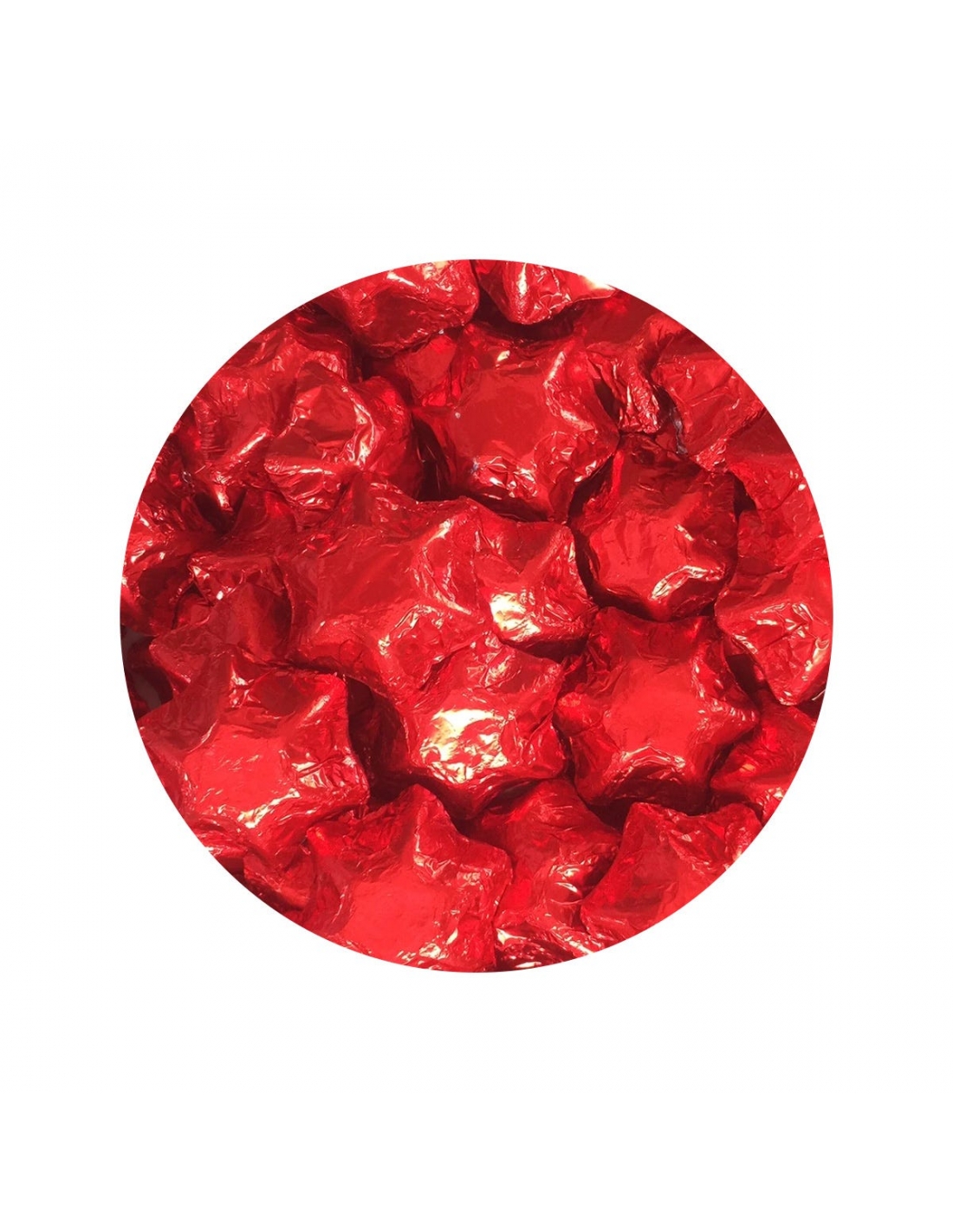 Lolliland Schokoladensterne rote Folie 120 Stück 1 kg