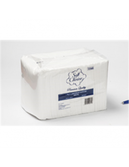 Serviettes à choix doux 1 pli déjeuner blanc 1/4 pli 6 x 500 Carton de pack