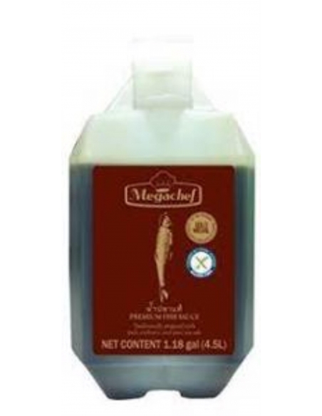 Mega -chef -saus vis gluten gratis 4 5 lt fles