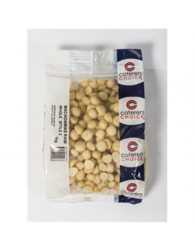 Cateraars keuze macadamia noten heel nr. 2 rauw 1 kg pakket