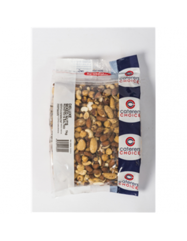 Caterers Choice Mixed Nuts Deluxe W/out Peanuts Roasted & Salted 1 Kg Packet