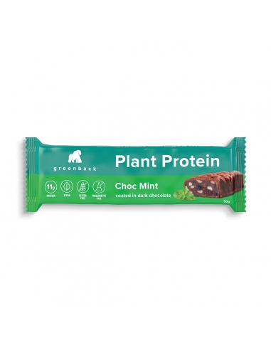 Greenback Pflanze Protein Schokoladen -Minzbange 50g x 12