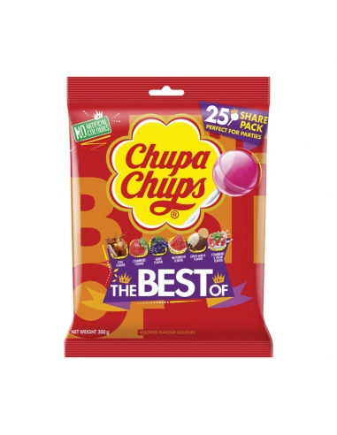 Chupa Chups Best Of Bag 25 Pack 300g x 6