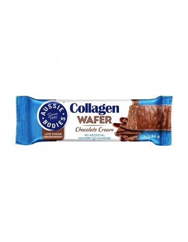 Aussie Bodies Collagen Wafer Chocolate Cream Bar 34g x 12