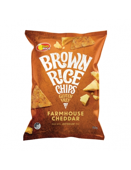Sunrice Brown Rice Chips Farmhouse Cheddar 150G x 5