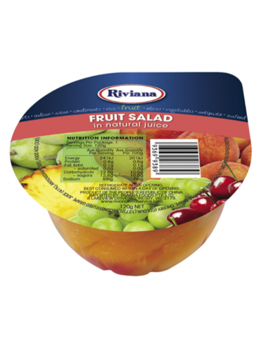 Riviana Fruit Salad Diced Cups In Natural Juice 120gr x 12 Tray