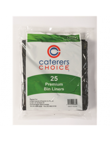 Cater Clean Bags Garbage Prem 72-80LT Black 25 Pack Packet