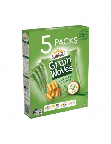 Grain Waves Sour Cream & Chives 110g 5 Pack x 1