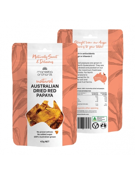 Mareeba Orchards séché Papaya 43g x 6