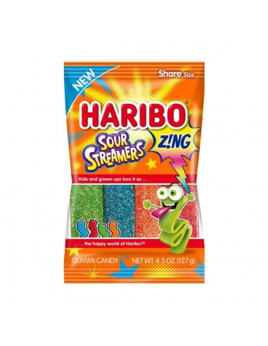 Haribo Zing Sour Streamers 128g x 12