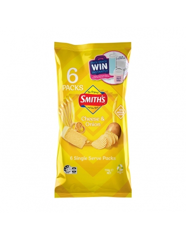 Smith's Cheese y Onion Cracky Cut 6 Pack 114g x 1