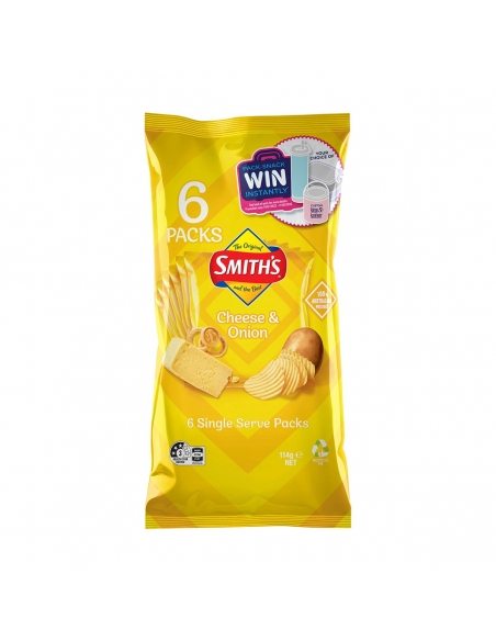 Smith's Cheese and Onion Crinking Cut 6 Pack 114G x 1