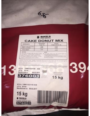 Bakelsドーナツケーキミックス15 kgバッグ