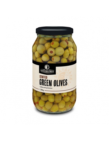 Sandhurst Stoffed Green Olives 1 9 kg