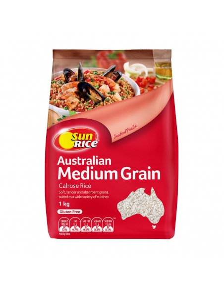 Sunrice White Medium Grain 1kg x 1