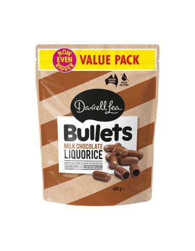 Darrell Lea Bullets Chocolat au Lait Réglisse 400g x 10