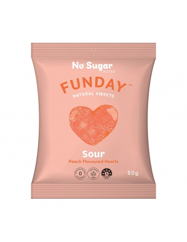 Funday Sour Peach Hearts 50 g x 12