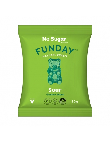 Funday Sour Gummy Bears Vegan 50g x 12