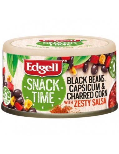 Capsicum de haricots noirs Edgell et maïs carbonisé avec salsa piquante 70 g x 12