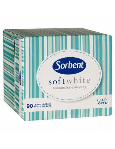Sorbent White Facial Tissue 90's x 1