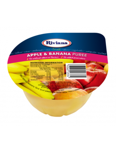 Riviana puree Apple and Banana 12 x 120gr taca