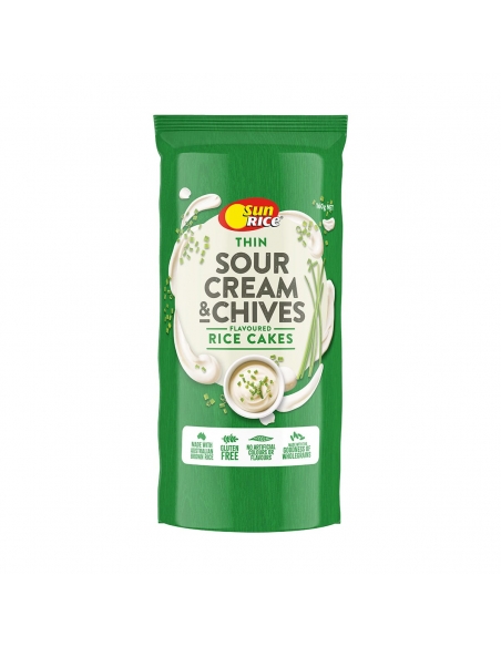 Sunrice Thin Sour Cream & Chive Rice Cakes 160g x 1