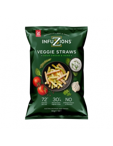 Infuzions Veggie Straws Sour Cream & Herb 90g x 15