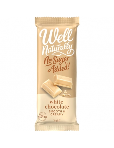 Well Naturally No Sugar White Chocolate 75g x 12