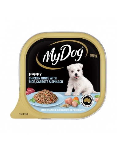 My Dog cucciolo pollo tritare con riso, carote e spinaci 100g x 1