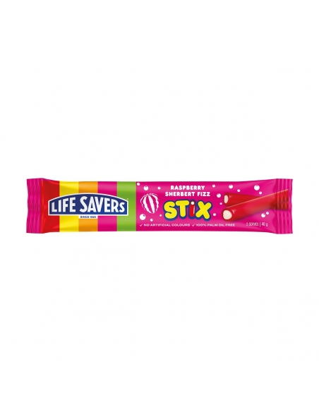 救生员Sherbert Fizz Stix Raspberry 40g x 24