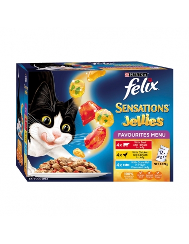 Felix Sensations Jellies Favoritos Menús 85G 12 Pack
