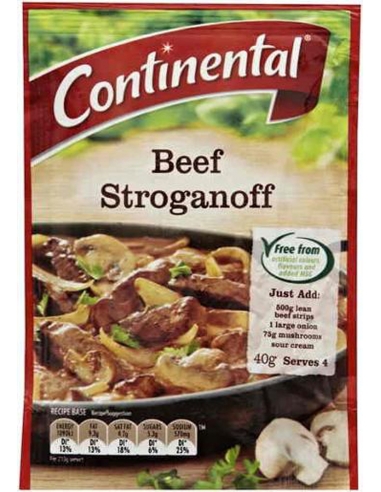Base de receta de Stroganoff de carne continental 40 g 