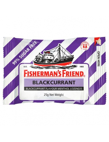 Fishermans Frnd Blackcurrent Sugar Free Lozens 25gm x 12