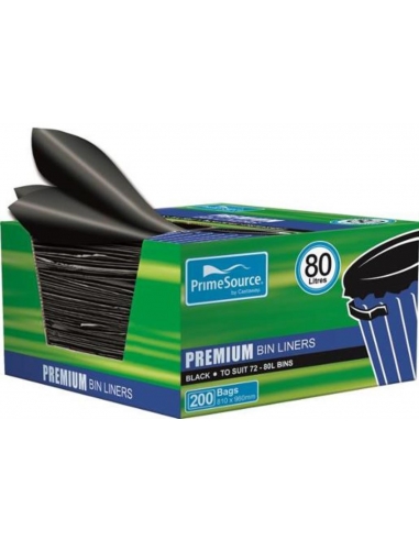 Cast Away Garbage Bags Heavy Duty Easy-pick Black 72-8l 200 Pack x 1