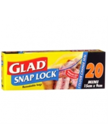 Glad Bagserzi Snap Lock 15 X 9cm 20 Pack Packet