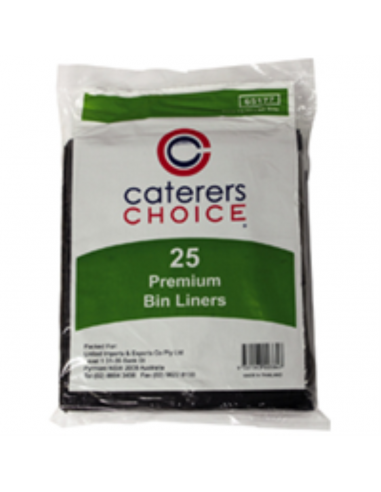 Cater Clean Bags Garbage Prem 70-77lt Black 25 Pack x 1
