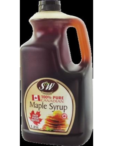 S&W メープル シロップ 100% 純粋なカナダ産 1.85 リットル ボトル