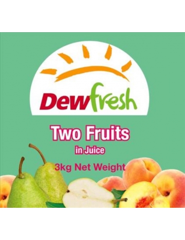 Dewfresh Twee vruchten in sap, blik van 3 kg