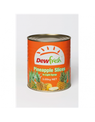 Dewfresh パイナップルスライスライトシロップ漬け 3.03kg 缶