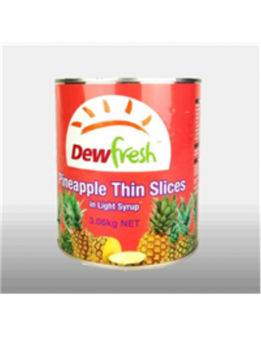Dewfresh Pineapple Thinly Sliced In Light Syrup 3kg