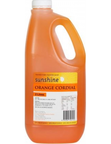 Sunshine Cordial Orange 25% Juice 2 Lt Bouteille