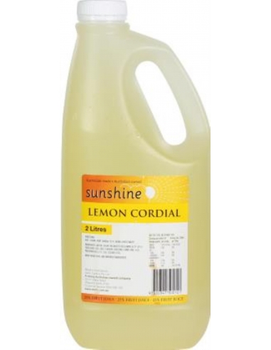 Sunshine Lemon Cordial 25% Jugo 2 Lt Bottle