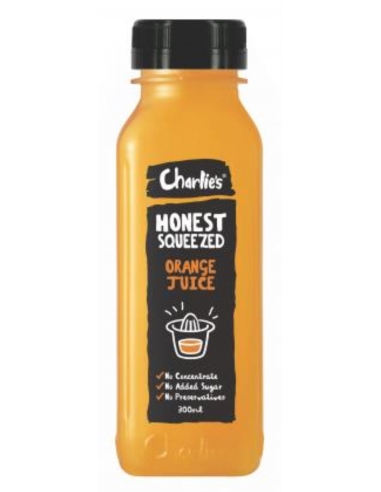 Charlie's ジュースのオレンジ Charlies 正直な100% 12 x 300mlのカートン